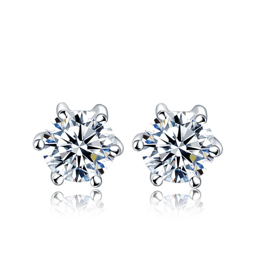Shiny silver stud earrings set