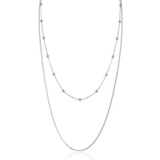 Dainty silver necklace for women layered