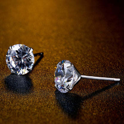 Shiny diamond stud earrings