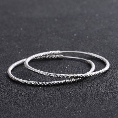 Modern silver hoop earrings