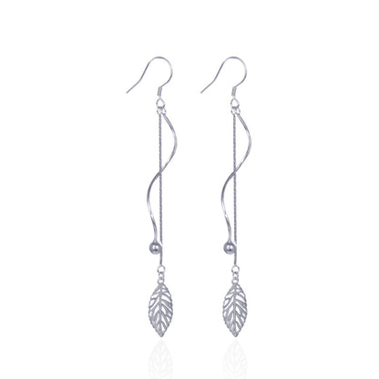 Silver ear threader earrings