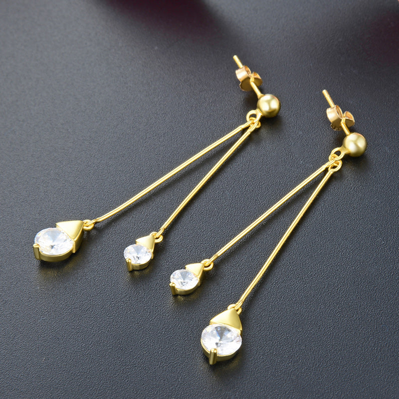 Delicate gold jewelry earrings