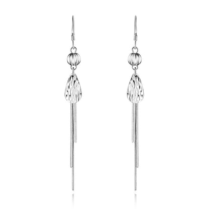 Ear threader earrings sterling silver