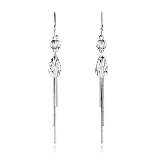 Ear threader earrings sterling silver