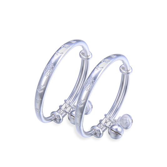 Elegant baby silver bangles set