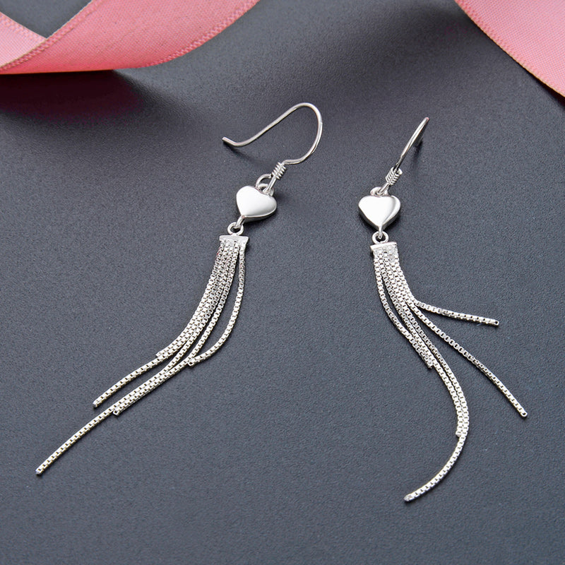 Dainty dangle earrings silver