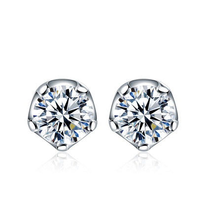 Shiny silver stud earrings canada