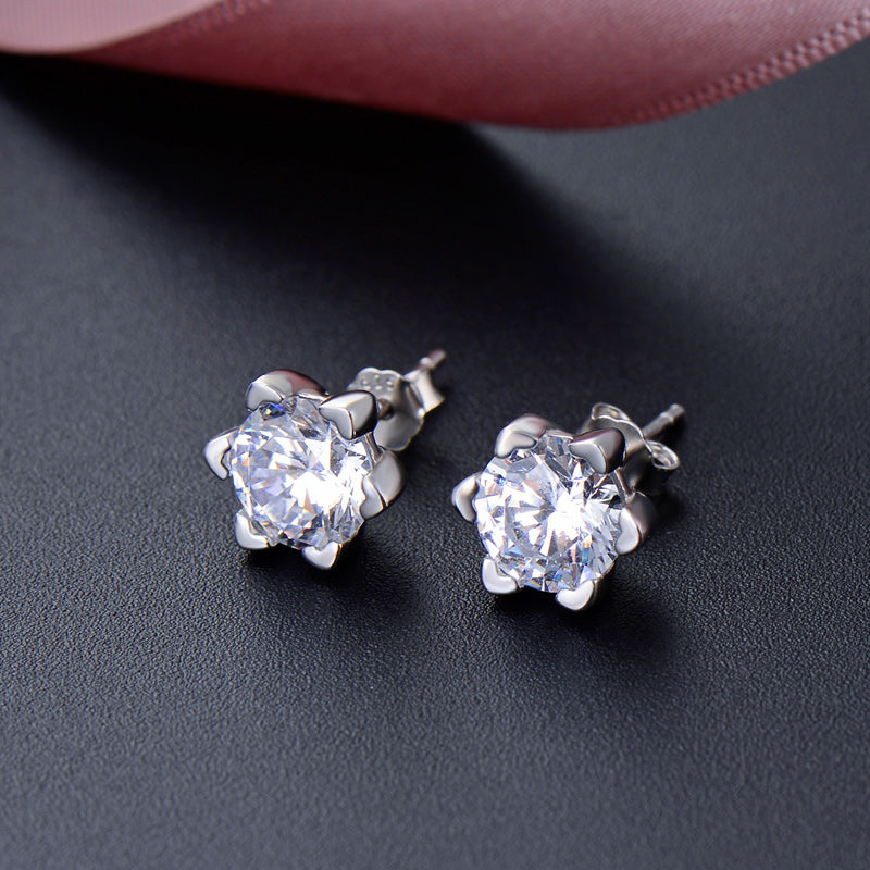 Delicate diamond stud earrings