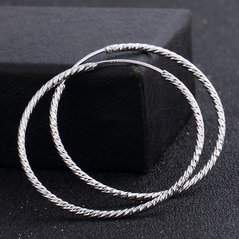 Modern silver hoop earrings