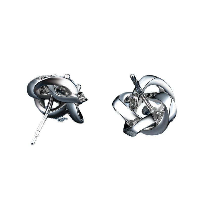 Shiny sterling silver lever-back earrings