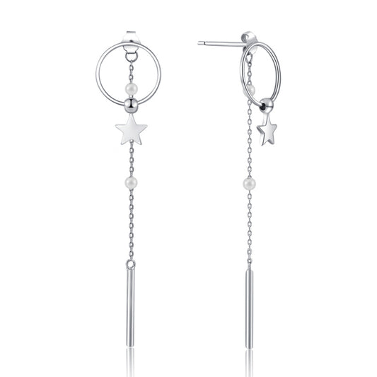 Delicate silver ear threader earrings