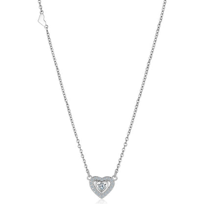 Delicate heart charm necklace silver