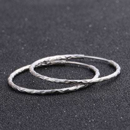 Cool silver hoop earrings