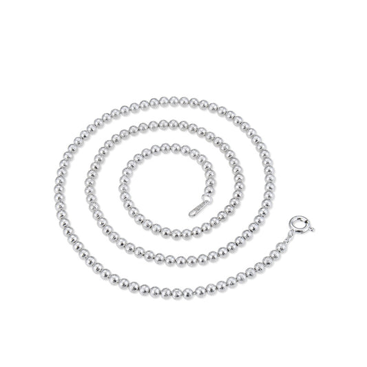 Silver beaded chain for jewelry making