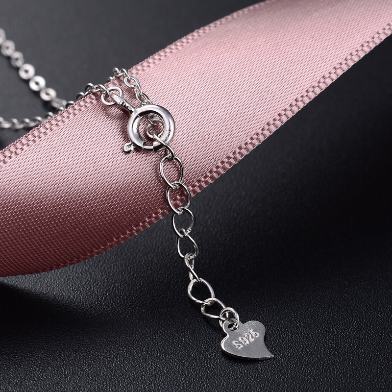 Delicate heart charm necklace silver