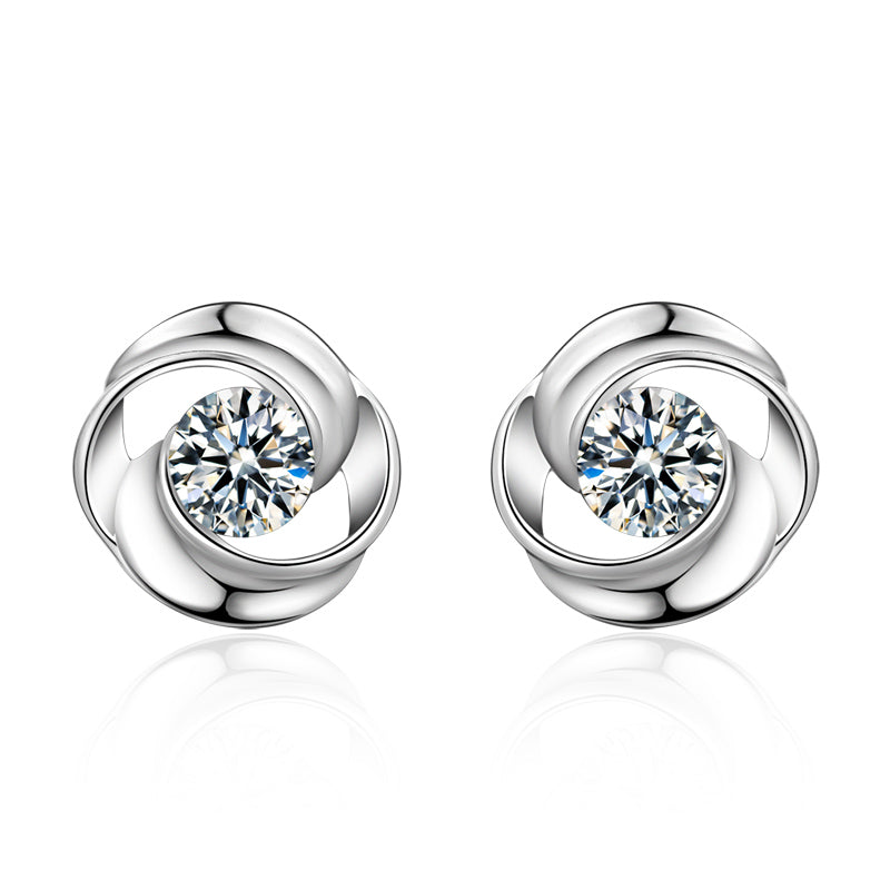 Fancy silver stud earrings