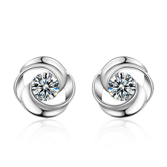 Fancy silver stud earrings