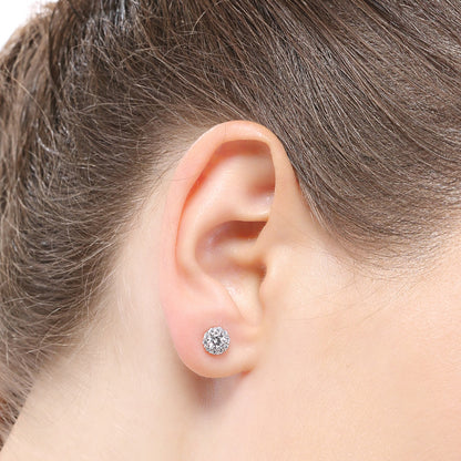 Fancy stud earrings silver