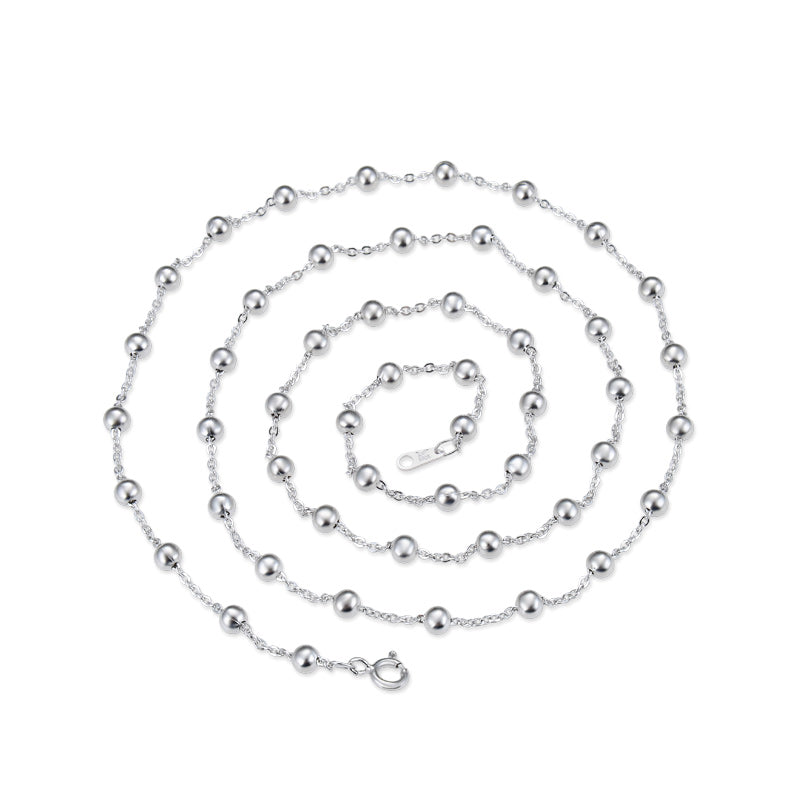 Silver beaded chain necklace