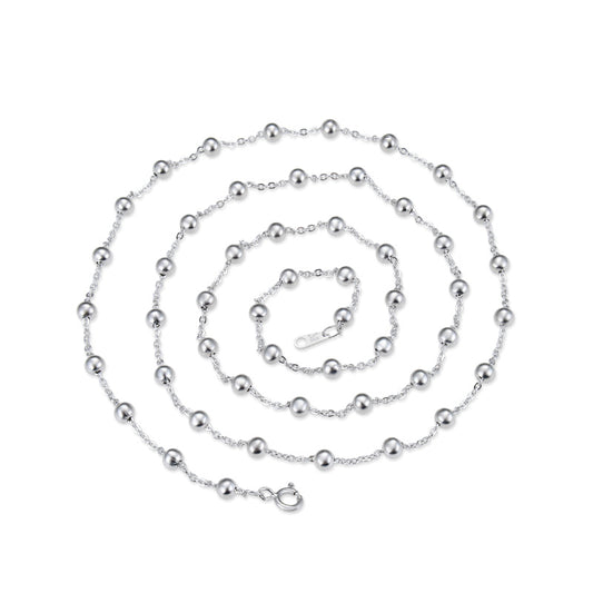 Silver beaded chain necklace