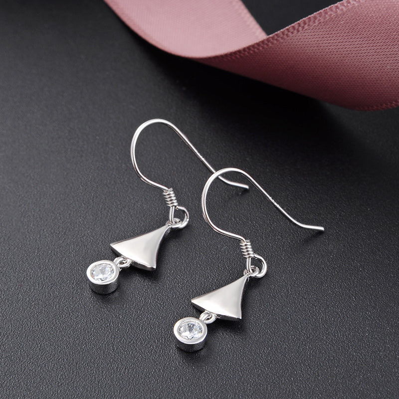 Shiny fish hook earrings silver