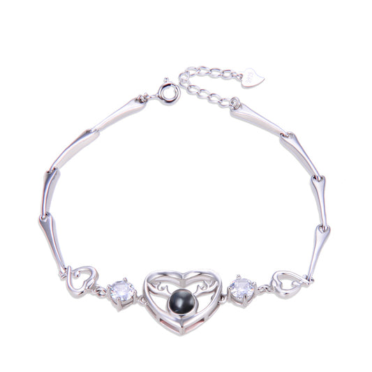 Delicate silver love bracelets