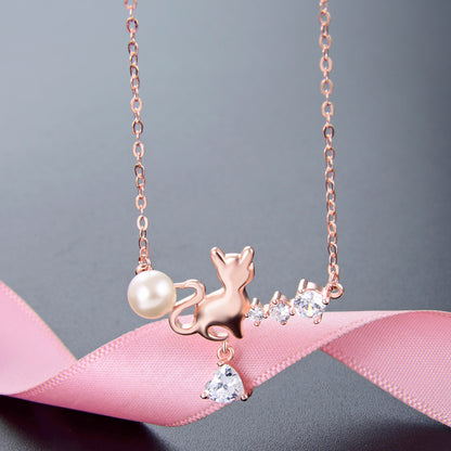 Stunning rose gold necklace womens