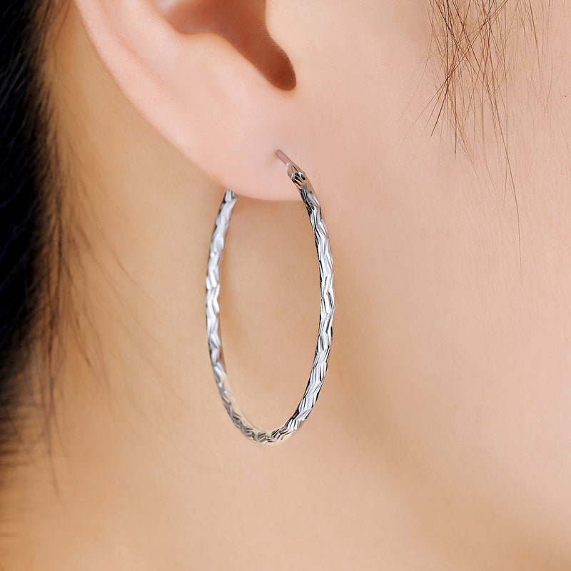 Cool silver hoop earrings