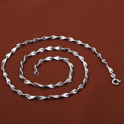 Silver necklace style korean