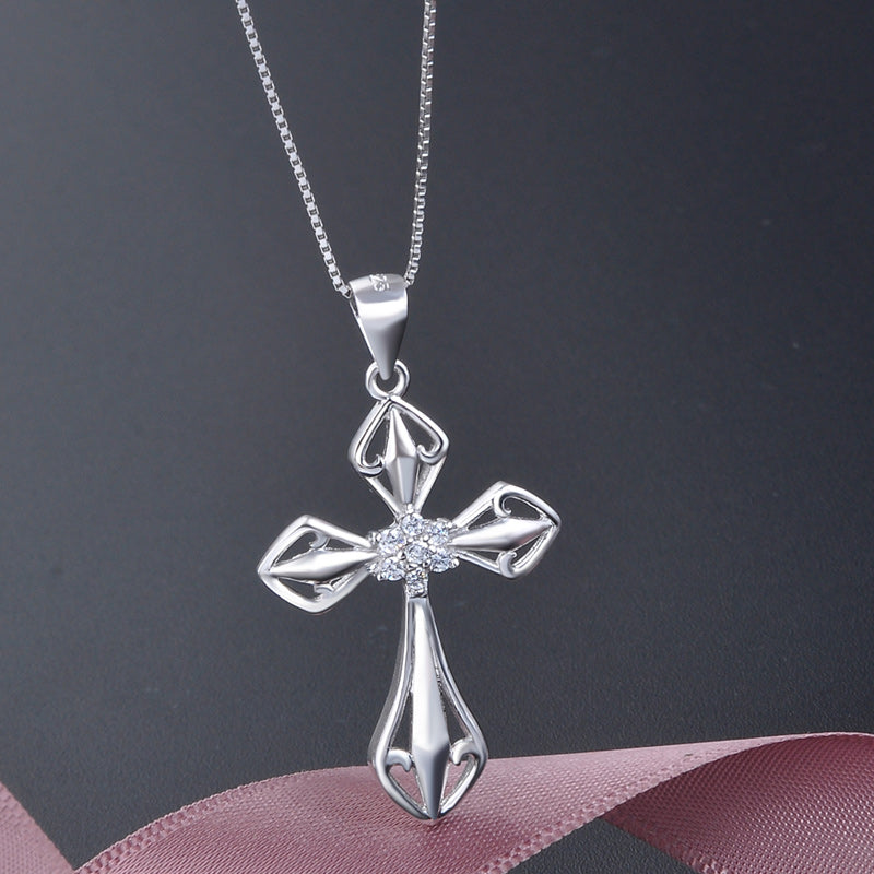 High quality silver cross necklace