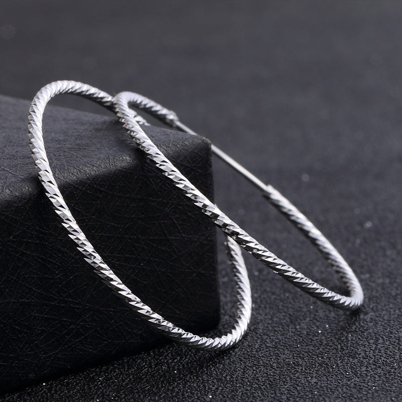 Modern silver hoop earrings