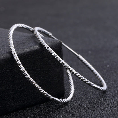 Modern silver hoop earrings