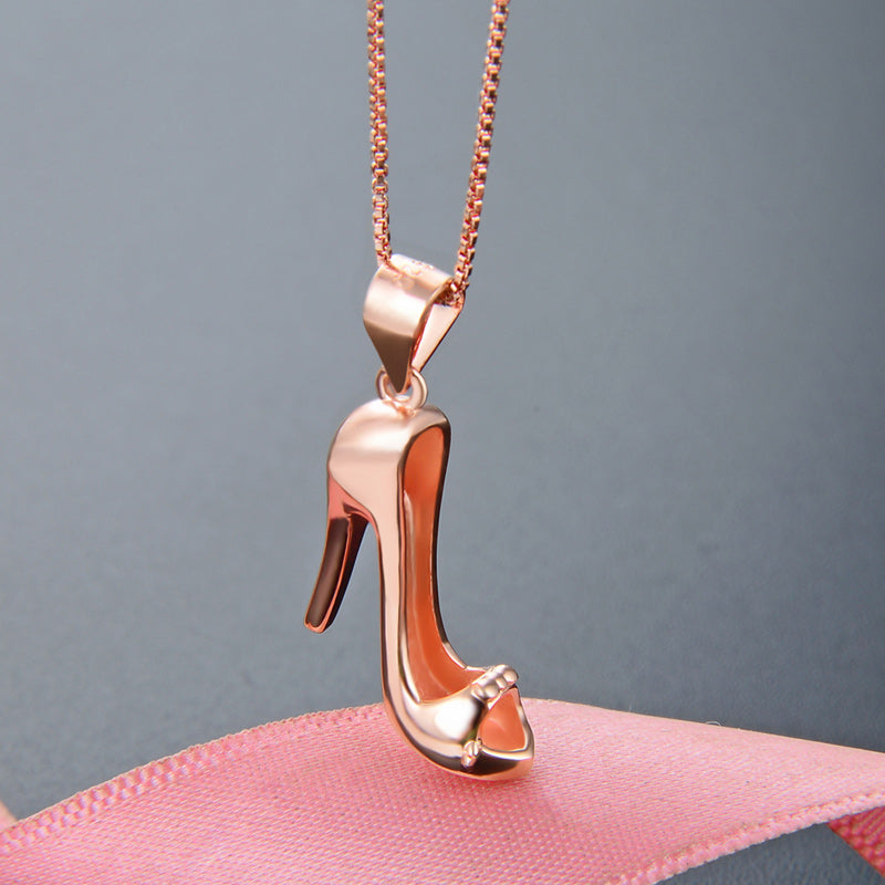 Fancy rose gold necklace womens