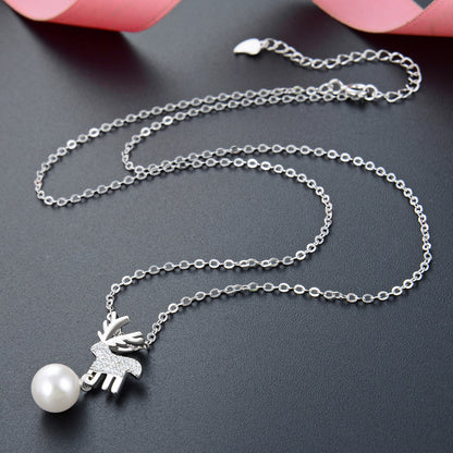 Dainty pearl necklace sterling silver