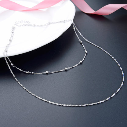 Silver layered necklaces for teen girls