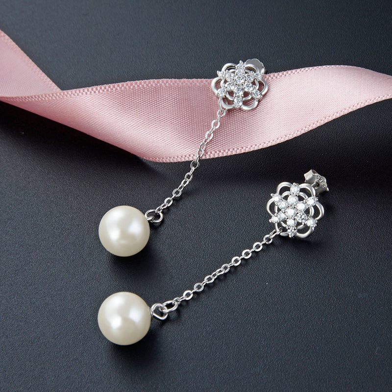 Delicate fish hook earrings pearl drop