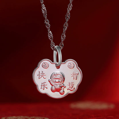 Exquisite Chinese longevity lock necklace