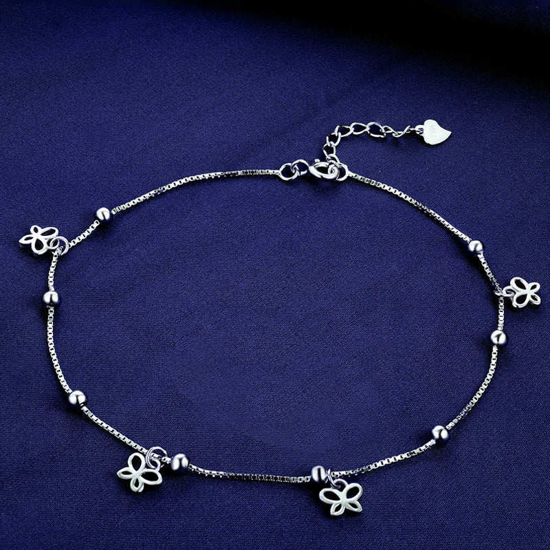Stylish butterfly silver anklets online