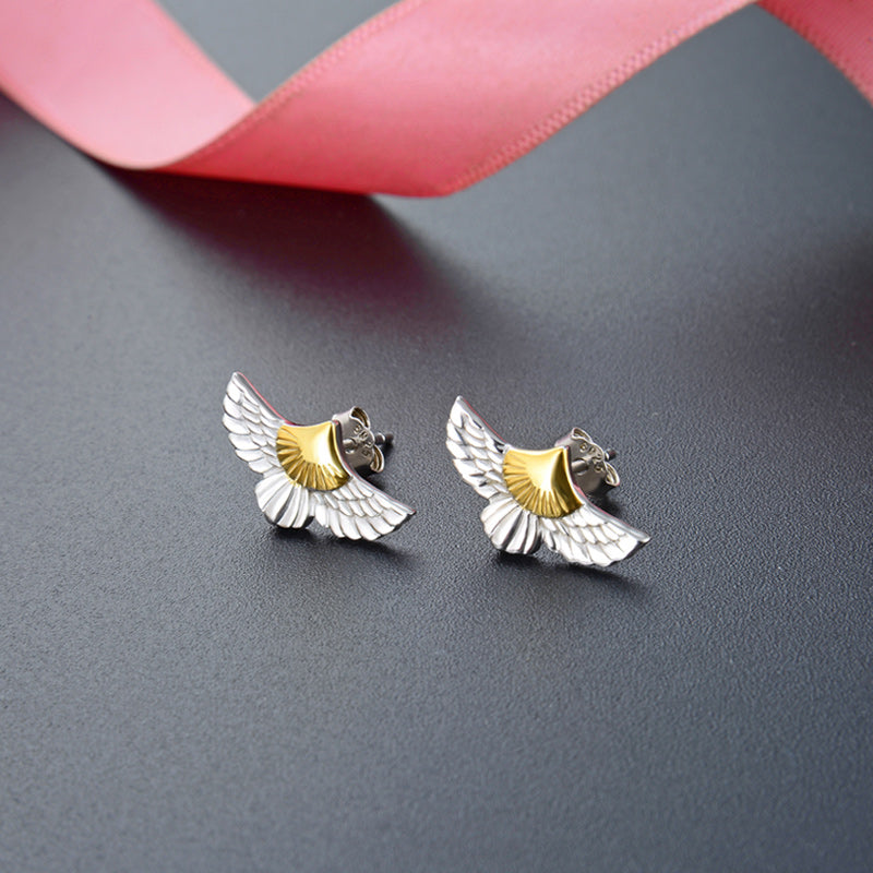 Chic gold plated stud earrings