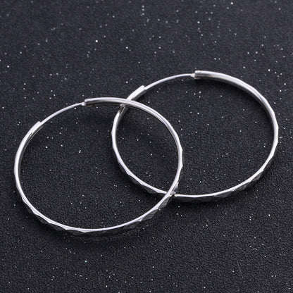 Classy silver hoop earrings