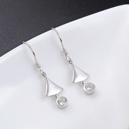 Shiny fish hook earrings silver