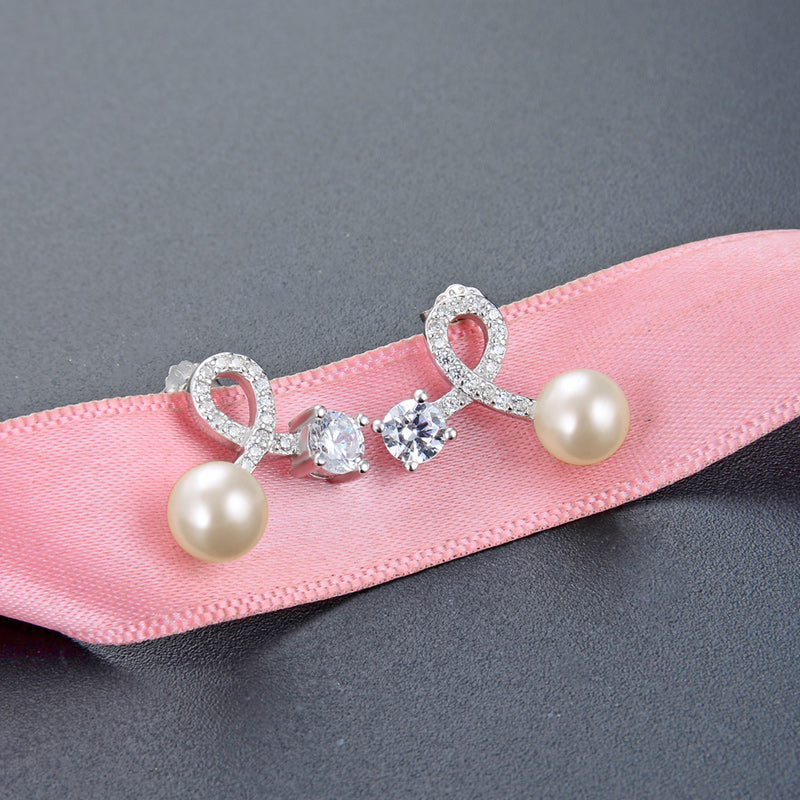 Fancy stud pearl earrings wholesale