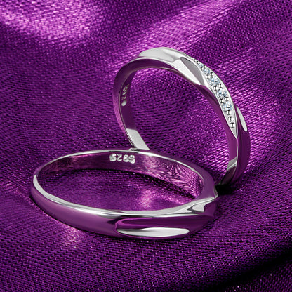 Couple silver rings for him and her sets