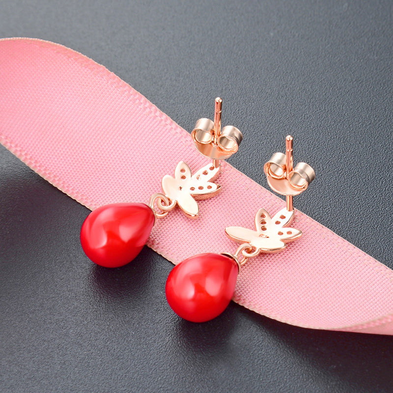 Fancy rose gold stud earrings