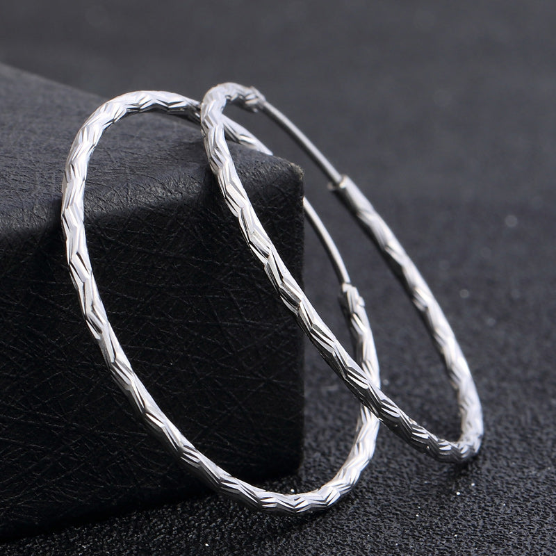 Cool silver hoop earrings