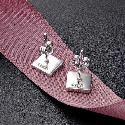 Dainty stud earrings flat back earrings silver