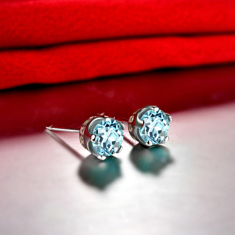 High-quality Irish shiny silver stud earrings