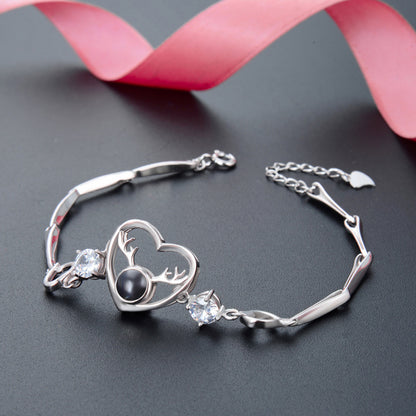 Delicate silver love bracelets