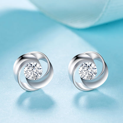 Fancy silver stud earrings