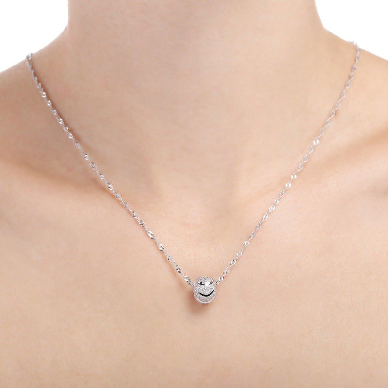 Unique transport bead silver necklace 18 inch